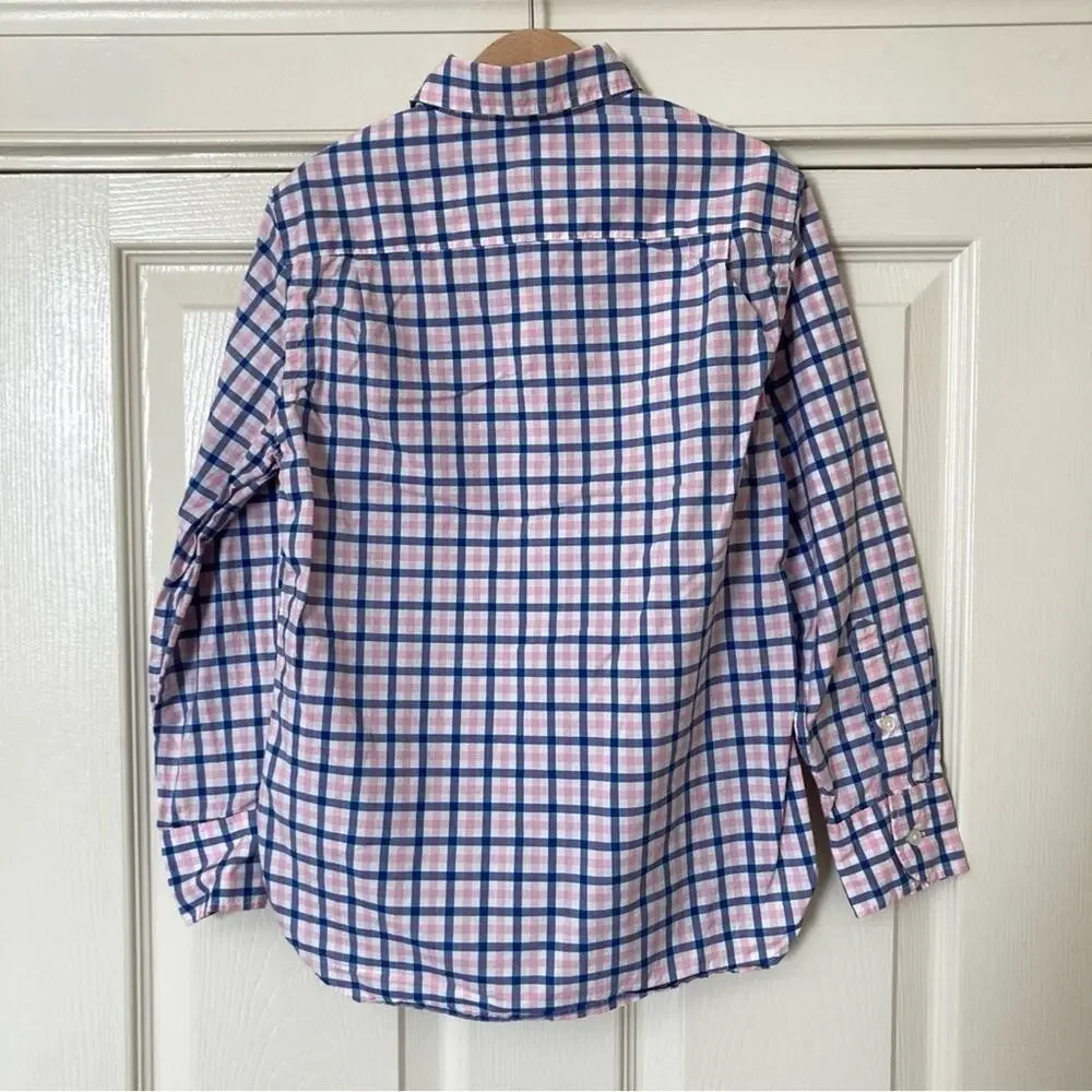 Crewcuts Kids Plaid Button Down Shirt in Blue and Pink Boys Size 8
